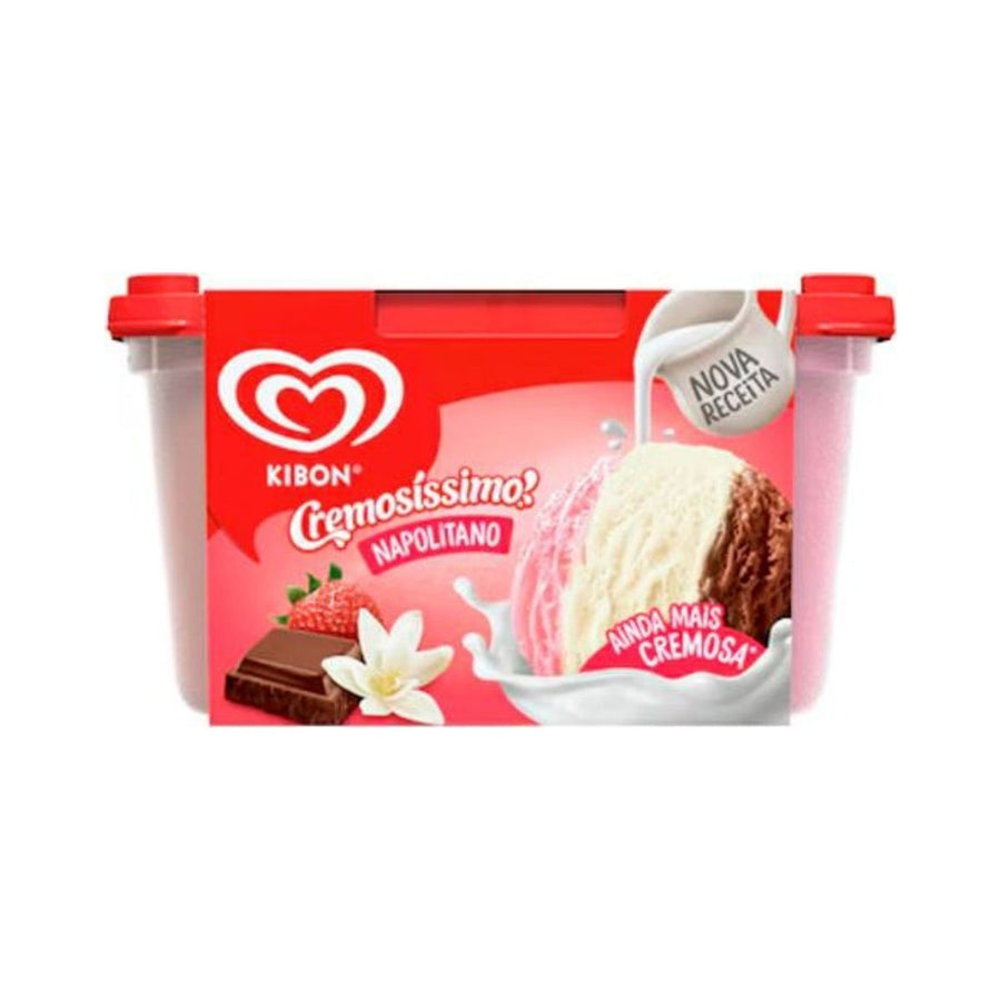 Sorvete Kibon Pote Cremosíssimo Napolitano 1,5l