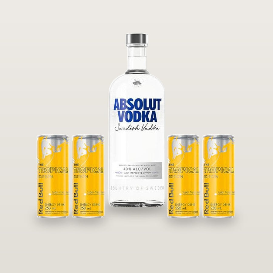 Combo Absolut + 4 Red Bull
