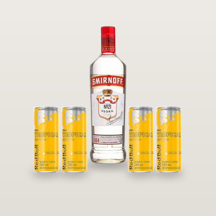 Combo Smirnoff + 4 Red Bull